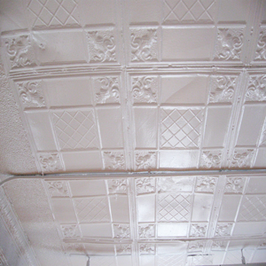 tin ceilings in loft 2b at the Hutwelker building in south slope brooklyn on 19th street and fifth ave. 